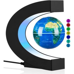 GLOBE TERRESTRE Globe à lévitation avec lères LED, Globe à lévitation magnétique à changement de couleur, Globe flottant rotatif avec carte du m5