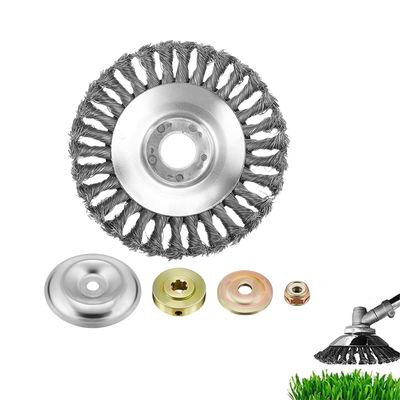 Tête Débroussailleuse 20cm Avec Brosse Métallique - Universelle Pour Outils De Jardin - Désherbage Et Nettoyage