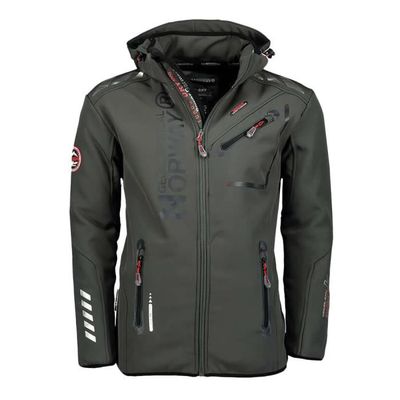 Veste Softshell Geographical Norway Royaudb Homme - Imperméable, Capuche Détachable, Coupe-vent, Randonnée, Ski