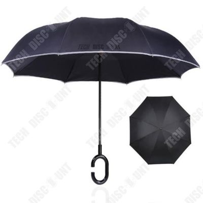 YOLISTAR Parapluie Inverse Canne Noir Double Couche Mains Libres