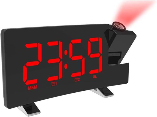 Geevon Réveil à Projection, Thermomètre Hygromètre Intérieur, Chargeur