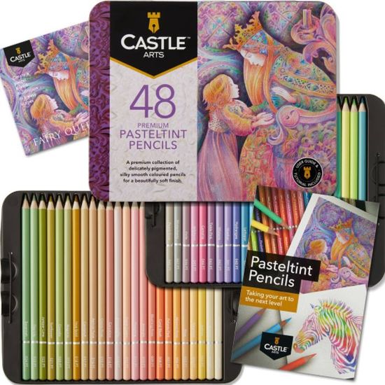Castle Art Supplies Set De 48 Crayons Pastels Souples - Teintes Douces Pour Artistes Adultes Et Professionnels