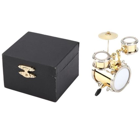 FTVOGUE Cadeau de Batteur dornement de Tambour de réplique de réplique dinstrument de Musique Miniature avec la boîte 