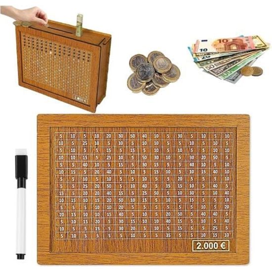 Tirelire En Bois, Numérique Tirelire Réutilisable Avec Stylo Effaçable