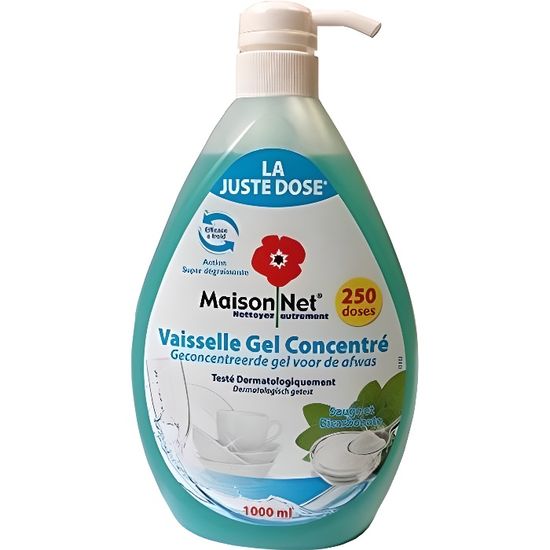 Maison Net Gels Concentres Vaisselle Sauge Bicarbonate 1000 Ml