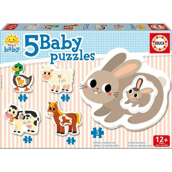 Puzzles éducatifs Animaux De La Ferme - 4 Puzzles Progressifs (6, 9, 12, 16 Pièces) - à Partir De 3 Ans - Boîte Educa - 8
