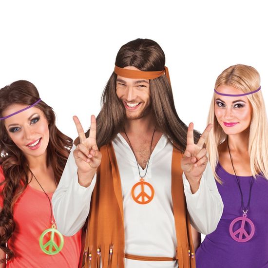 Collier Hippie Peace & Love - NO NAME - Orange - Femme - Intérieur
