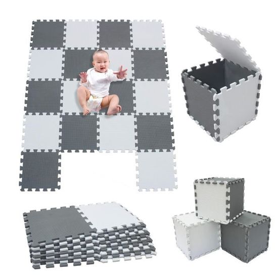Tappeto Puzzle Bambini in EVA Antiscivolo – 18 Pezzi Rosa e Grigio 29,5x29,5 cm, Morbido e Atossico, Tappetone Gioco per Gattonare, Certificato CE, WELLDER Tappeto Puzzle Bambini in EVA Antiscivolo – 18 Pezzi Rosa e Grigio 29,5x29,5 cm, Morbido e Atossico, Tappetone Gioco per Gattonare, Certificato CE, WELLDER