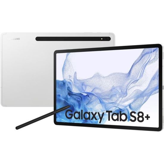 Tablette Tactile - SAMSUNG - Galaxy Tab S8+ - 12.4" - RAM 8Go - 128Go - Argent - Wifi - S Pen inclus