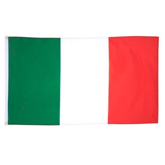 Drapeau Italie 150 X 90 Cm - Polyester - 2 œillets Pour Hampe - Pour Supporter La Squadra Azzurra - 3