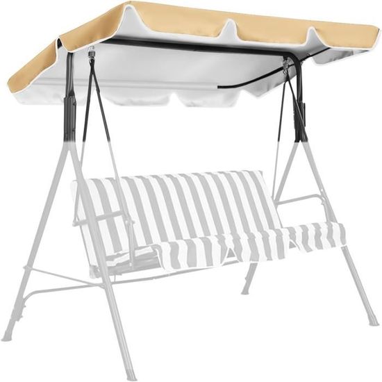 Toit De Rechange Balançoire Jardin 226x186cm Marron Résistant UV Et Eau Tidyard
