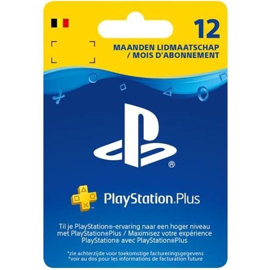 BELGIQUE Abonnement 12 Mois au PlayStation Plus PS+ belge Code de