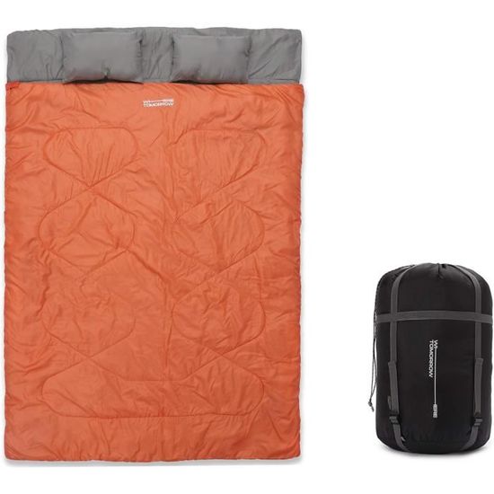 Leichter Schlafsack 2 Personen Underwood Aggregator Doppelschlafsack Fr 2  Personen - Warmer & Wasserdichter 2-in-1 Camping Schlafsack Mit Kissen