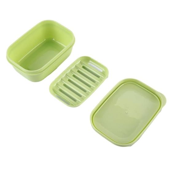 Boîte à Savon Portable étanche - Avec Couche Drainante - Couvercle étanche - Idéal Voyage Et Salle De Bain - Jaune Citron