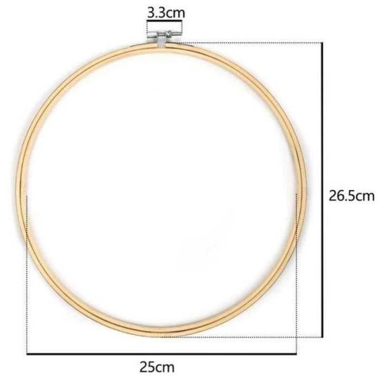 Lot De 7 Cerceaux à Broder En Bambou - Tailles De 13 à 30 Cm, Pour Point De Croix, Broderie, Travaux Manuels