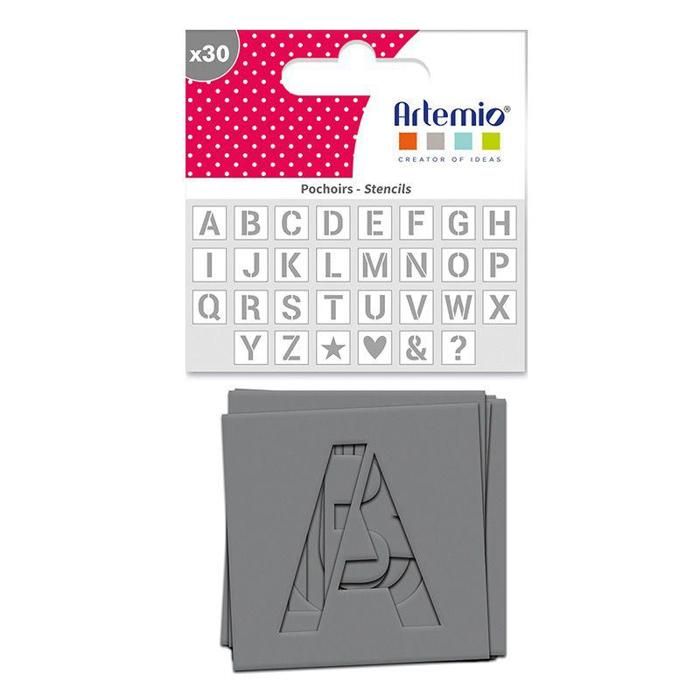 Set de 30 pochoirs 'Alphabet' d'Artemio (6x6 cm)