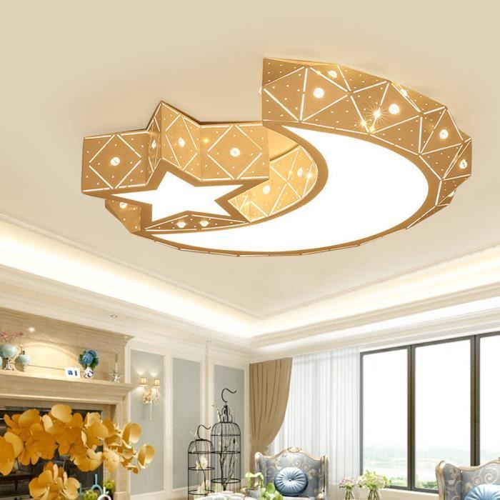 Acrylique Star Moon LED Plafonnier Luminaire Chambre Enfants Lampe Chambre Lumière avec Télécommande