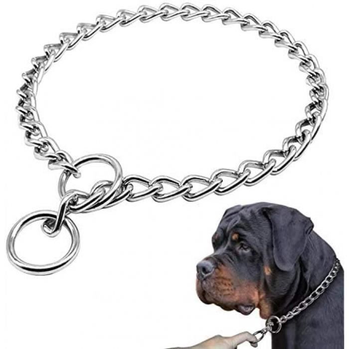 Taille: XL(Circonférence du Cou:80cm) Couleur: Argent Collier Étrangleur Acier Inox Chaîne Colliers Pour Chien Collier En Chaîne Mi