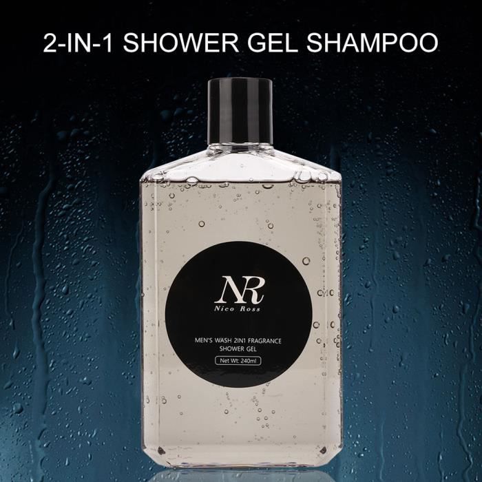 WIPES 240ml Gel douche shampooing hydratant nourrissant nettoyant en profondeur 2-en-1 pour hommes