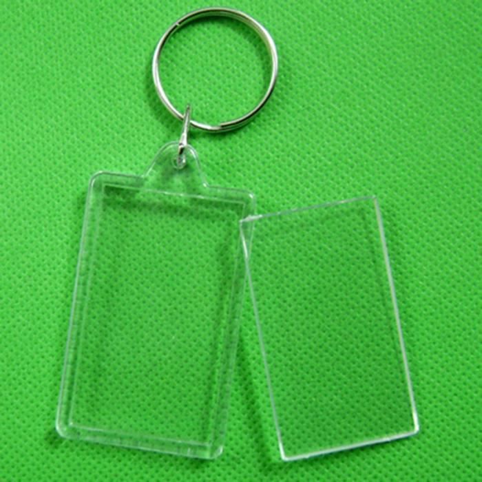 100PCS Porte-Clés pour Insérer Photo Acrylique Porte-Clés Vierges Porte-Clés Vide Porte-Clés Cadre Claire