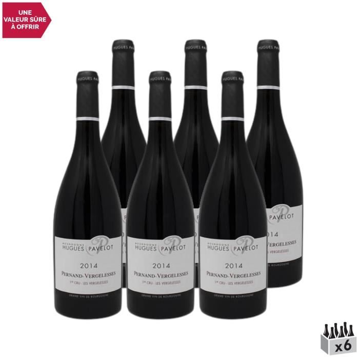 Pernand-Vergelesses 1er Cru Les Vergelesses Rouge 2014 - Lot de 6x75cl - Domaine Pavelot - Vin AOC Rouge de Bourgogne