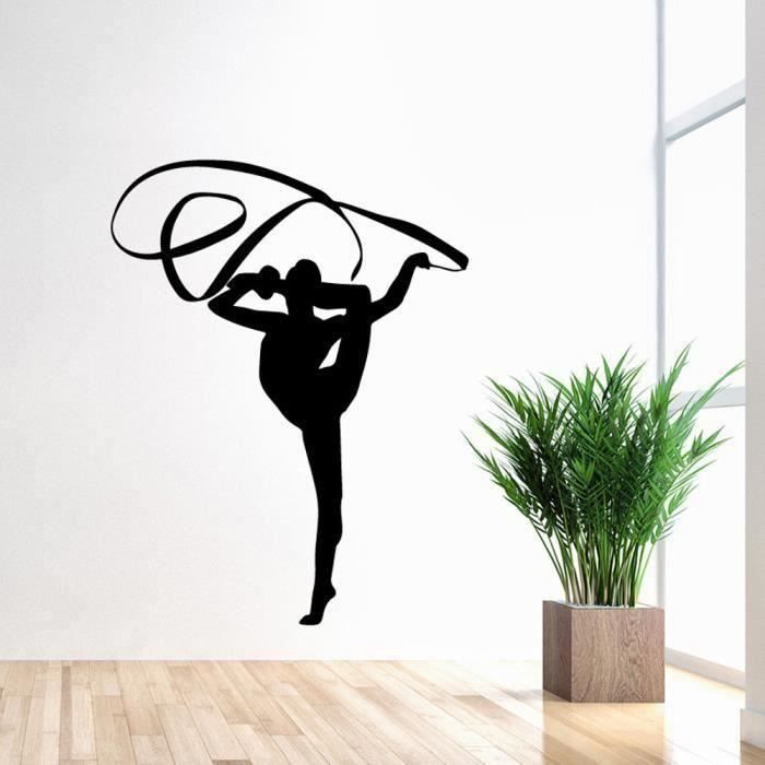3D silhouette Wall Stickers mural autocollants art maison décor amovible Silhouette de gymnastique de ruban WYK16328