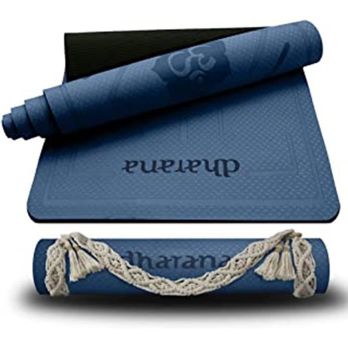 Tapis De Yoga Mat Professional Antidérapant - Tapis Épais De Gymnastique Pilates Fitness Sports Matériel Eco - Accessoire Sangle