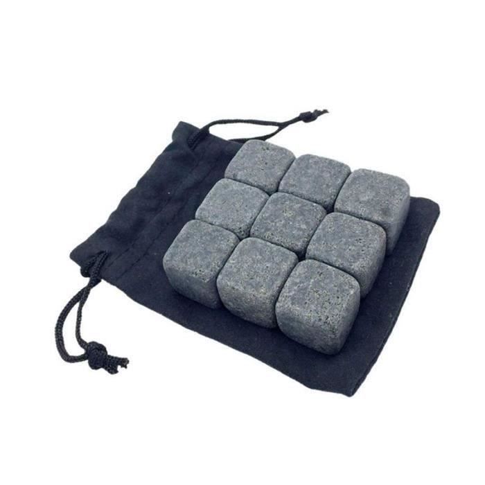 9 Pieces Pierres Whisky de Haute Qualite Refroidisseur Cubes Roches Granite-vert, 20x 20x 20mm LIJFK7634