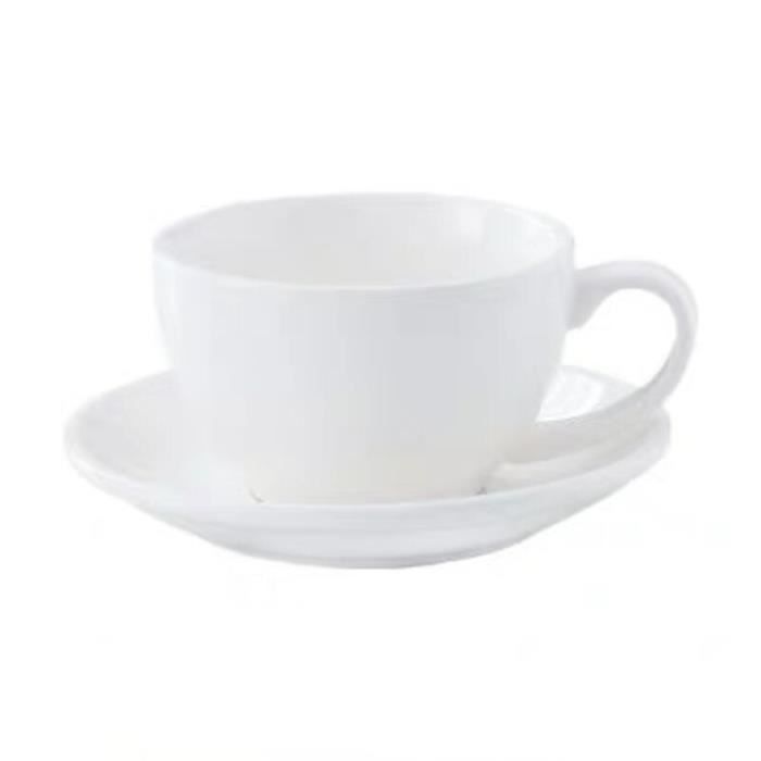 Service à café avec soucoupes,Moderne Simple en céramique Cappuccino tasse à café et soucoupe ensemble 220ml - Type WHITE