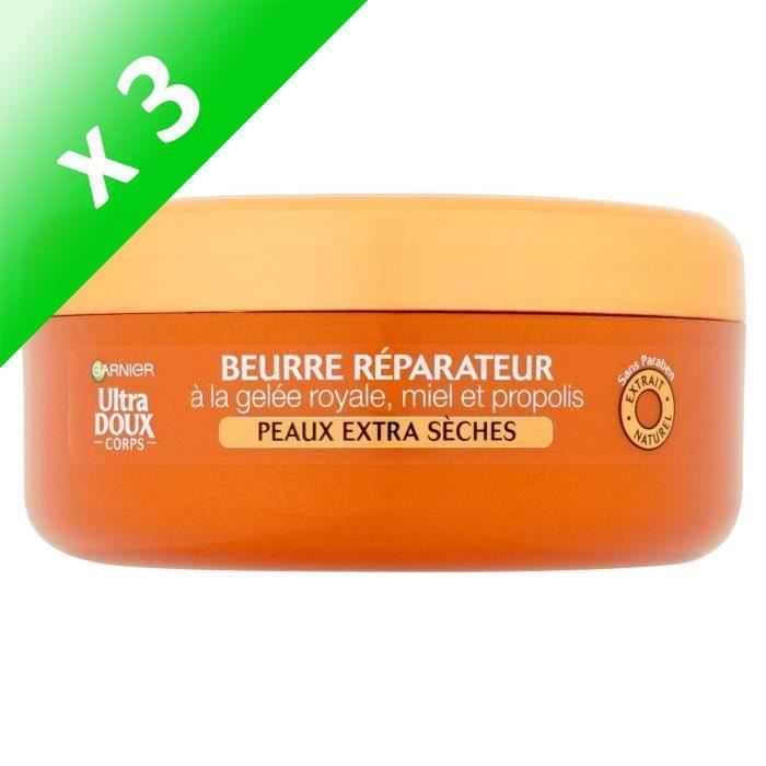 GARNIER Ultra Doux Beurre Réparateur Miel - 200 ml (Lot de 3)