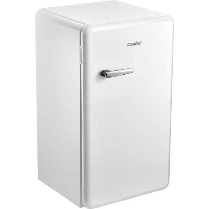 Comfee RCD93WH1RT(E) Retro Refrigerateur Sous Plan 93L Froid statique L48.8cm x H83.5cm-41dB-Noir[Classe énergétique F]