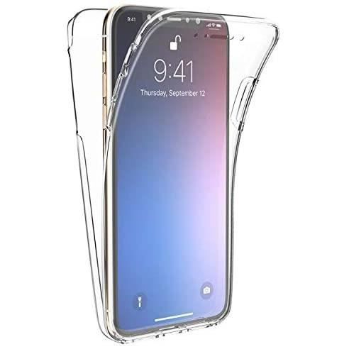 Wanxideng Coque pour iPhone 11 Pro Max,360 Degrés Protection,Transparent Très Mince Étui en Silicone TPU Front et PC Housse Beauté