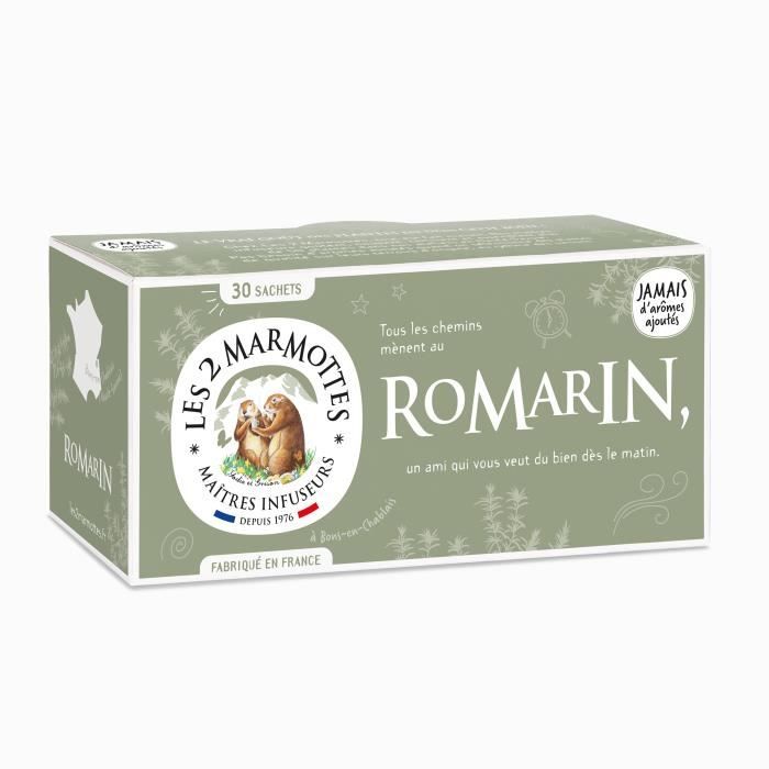 Infusion BIO Romarin 30 Sachets - Saveurs Méditerranéennes - Bien-Être Et Relaxation - Gamme Pour Le Plaisir Des Papilles