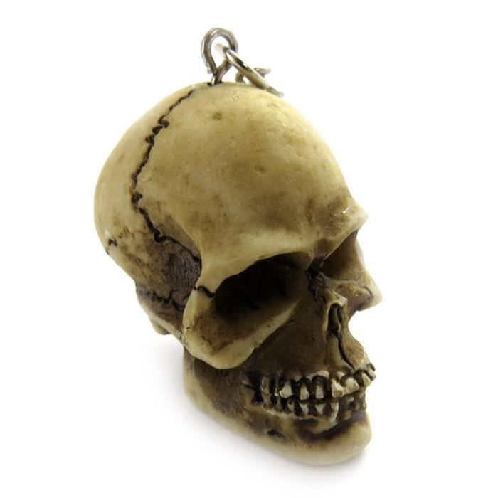 Porte-Clés -Tête de Mort- marron