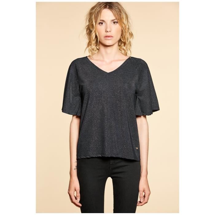 Pull pailleté à manches courtes