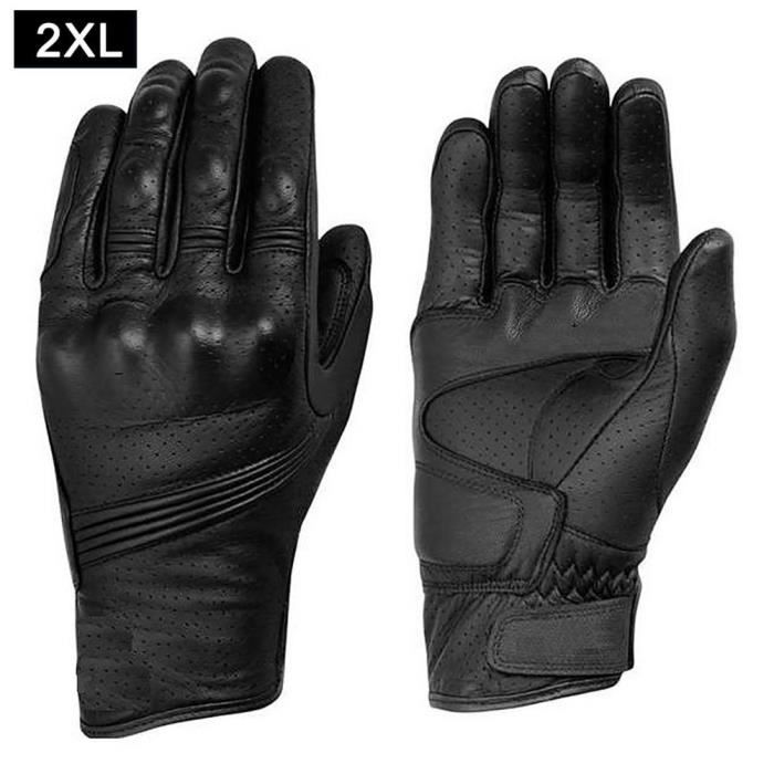 Gants,Gants de Moto en cuir pour hommes, gants d'équitation de vélo, cyclisme, Moto rétro - Type XXL