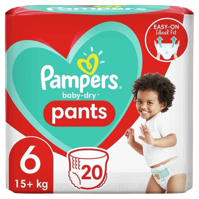 PAMPERS Baby-Dry Pants Couches-Culottes Taille 6, 20 Culottes