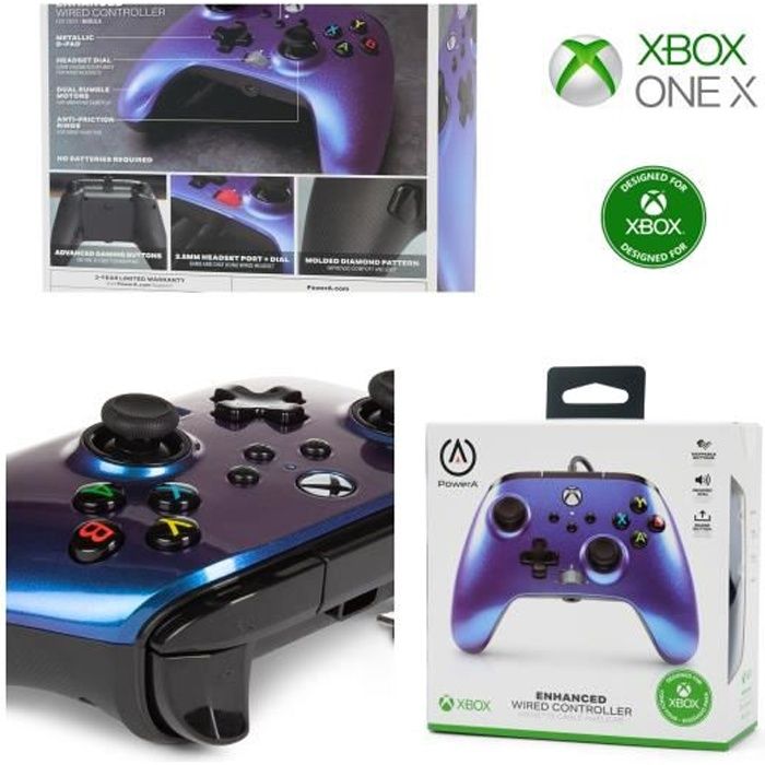 Manette Xbox One - X-S + PC MICROSOFT filaire 3M OFFICIELLE - BLEU NEBULA