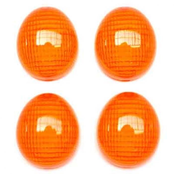 PHARES CABOCHON CLIGNOTANT SCOOT ADAPTABLE PEUGEOT 50 LUDIX, TKR FURIOUS, XP6 AV+AR ORANGE (x4) -RE
