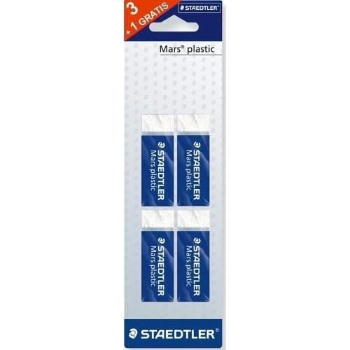 STAEDTLER - Blister de 4 gommes blanches sans latex Mars® plastic