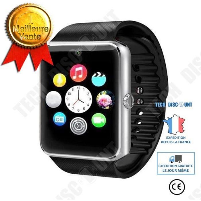 TD® Montre Bluetooth GT08 1,54inch MTK6260A numérique NFC Wrist Watch Multifonction bracelet d'activité sportive