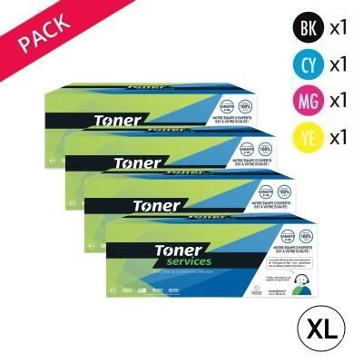 Equivalent Oki C332 Pack 4 toners Noir, cyan, magenta et jaune XL 1x3500+3x3000 Noir Et Couleurs