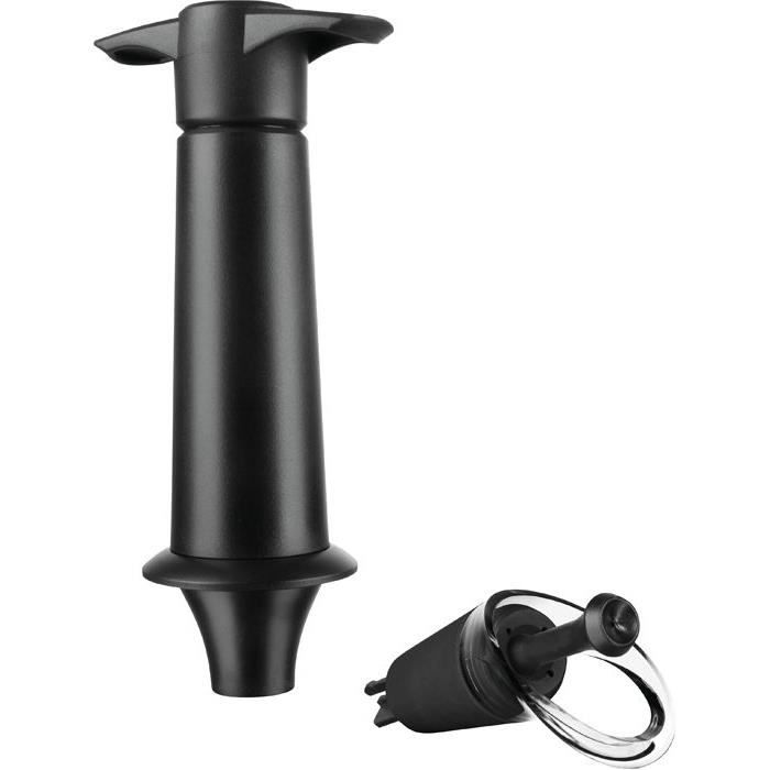 VACUVIN Pompe à vin + Verseur anti-gouttes - Noir