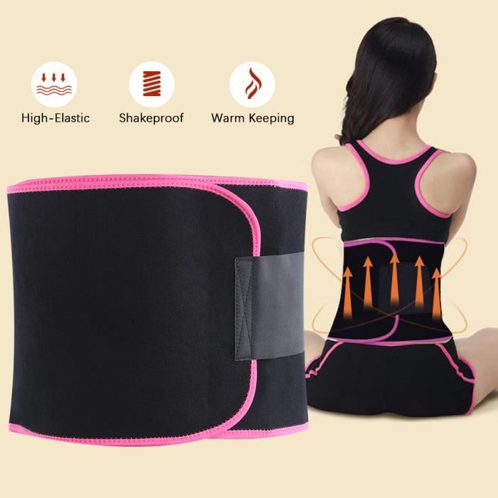 Body Shaper taille perte de poids exercice de fitness ceinture réglable (S: 20x105cm - 7.9x41.3inch rose)-COU