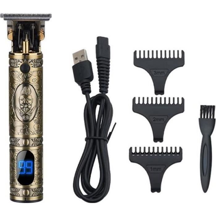 FLY17344-Professionnelle Tondeuse Cheveux Hommes, IPX7 Imperméable Tondeuse à Cheveux Sans Fil,Ecran LCD USB Rechargeable