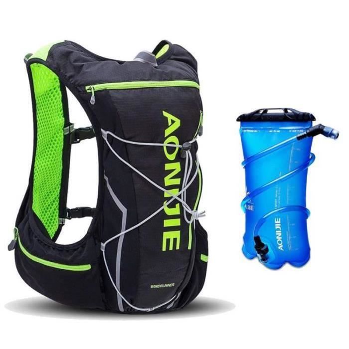 BIR23542-AONIJIE Running Sac à Dos 10L Ultralight Voyage Imperméable Randonnée Camping Outdoor Sac À Dos avec 2L Sac d'eau - No