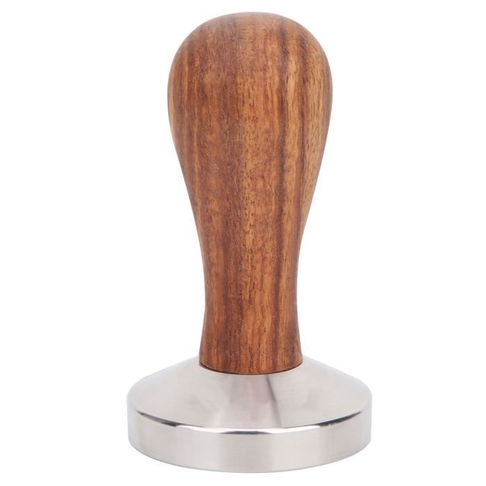 BETⓑTamper à Café en Acier Inoxydable Poignée en Bois Outil de Pressage de Poudre