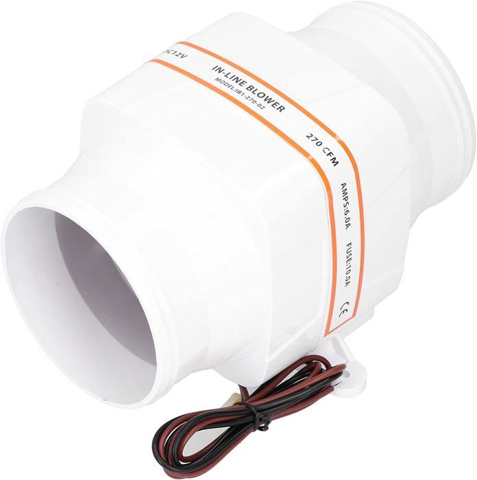 Souffleur d'Air Silencieux en Ligne de 3 Pouces et 12V