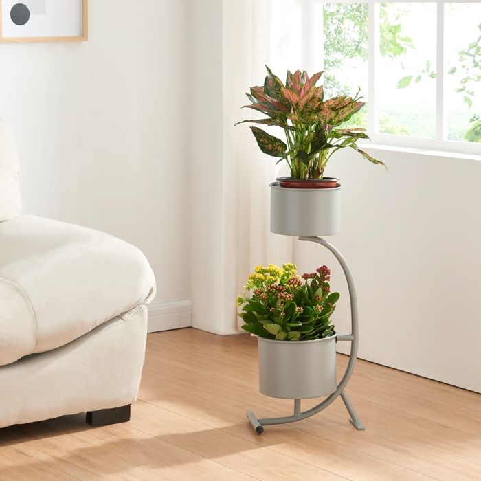 Porte-plantes Almelo 63 x 29 x 21 cm gris