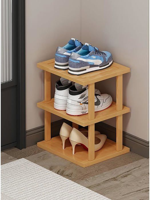 Étagère à Chaussures Pliable En Bambou Naturel - Range-chaussures Aéré Pour Placard, Entrée, Chambre - Multifonction